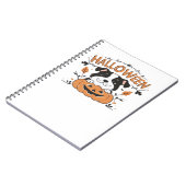 Cute Puppy in Pumpkin � Halloween Dog Illustration Notizblock (Linke Seite)