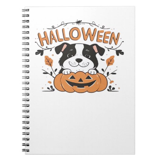 Cute Puppy in Pumpkin � Halloween Dog Illustration Notizblock (Vorderseite)