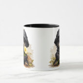 Cute Puppy in Raincoat with Daisy Flower Coffee Tasse (Zentrum)