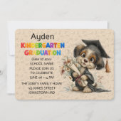 Cute Puppy Kindergarten Graduation Invitation Einladung (Vorderseite)