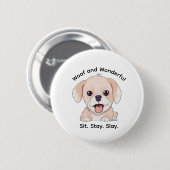 Cute Puppy Lovers Stylish Dog Mom Button (Vorne & Hinten)