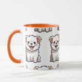 Cute Puppy Mug – Seamless Dog Pattern Tasse (Links)