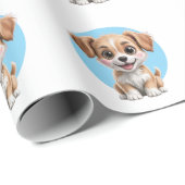 Cute Puppy Pattern Wrapping Paper for Gifts Geschenkpapier (Rolleneckpunkt)