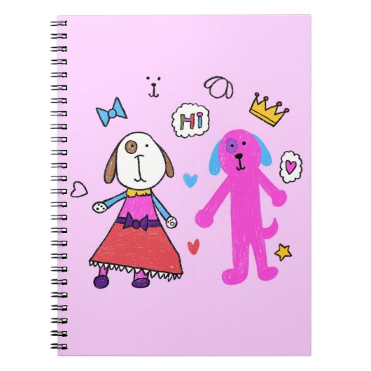 Cute Puppy Pink Spiral Photo Notebook Notizblock (Vorderseite)
