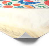 Cute Puppy Portraits Bandana Collage Watercolor Poster (Ecke)