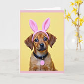 Cute Puppy Rabbit Ears Card Karte (Gelbe Blume)