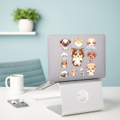 cute puppy stickers aufkleber (Laptop auf Schreibtisch)