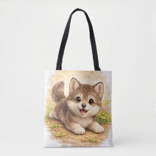Cute Puppy Tote Bag Kawaii Dog Animal Tasche