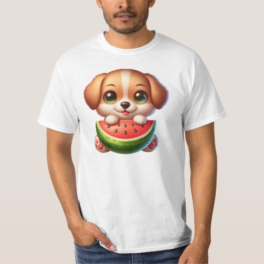 Cute Puppy Watermelon Shirt (Vorderseite)