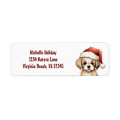 Cute Puppy Wearing Santa Hat Dog Christmas Address (Vorne)