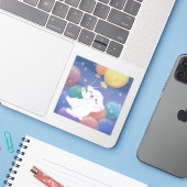 Cute Puppy with Balloons & Stars Aufkleber (Laptop mit iPhone)