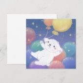 Cute Puppy with Balloons & Stars Einladung (Vorne/Hinten)