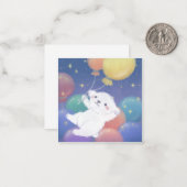 Cute Puppy with Balloons & Stars Mitteilungskarte (Vorderseite/Rückseite Beispiel)