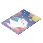 Cute Puppy with Balloons & Stars Notizblock (Linke Seite)