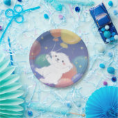 Cute Puppy with Balloons & Stars Pappteller (Party)