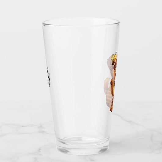 Cute Puppy with Bee Cartoon Drinking Glass Glas (Rechts)