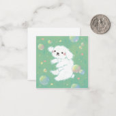 Cute Puppy with Bubbles and Flowers Mitteilungskarte (Vorderseite/Rückseite Beispiel)