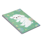 Cute Puppy with Bubbles and Flowers Notizblock (Rechte Seite)