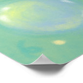 Cute Puppy with Bubbles and Flowers Poster (Ecke)