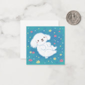 Cute Puppy with Flowers Mitteilungskarte (Vorderseite/Rückseite Beispiel)