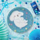 Cute Puppy with Flowers Pappteller (Party)