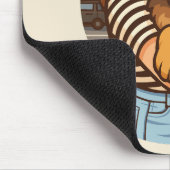 Cute Puppy with Heart Sunglasses Mousepad (Ecke)