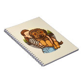 Cute Puppy with Heart Sunglasses Notizblock (Rechte Seite)