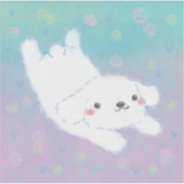 Cute Puppy with Pastel Flowers Aufkleber (Vorderseite)