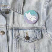 Cute Puppy with Pastel Flowers Button (Beispiel)