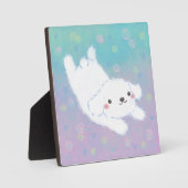 Cute Puppy with Pastel Flowers Fotoplatte (Vorderseite)