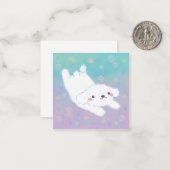 Cute Puppy with Pastel Flowers Mitteilungskarte (Vorderseite/Rückseite Beispiel)