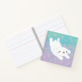 Cute Puppy with Pastel Flowers Notizblock (Innenseite)