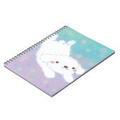 Cute Puppy with Pastel Flowers Notizblock (Linke Seite)