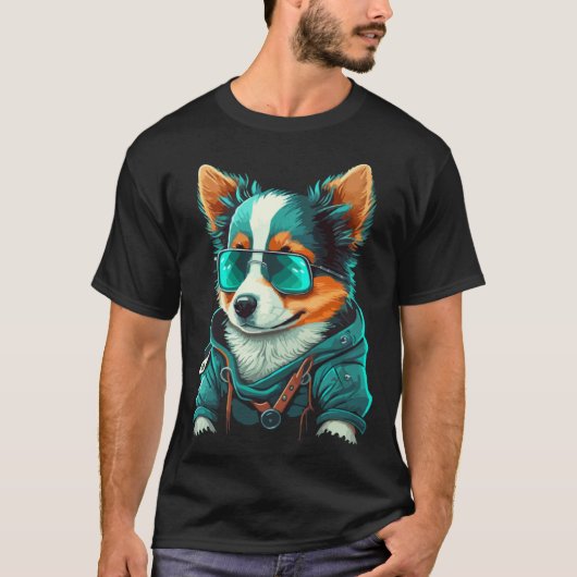 Cute Puppy With Sunglasses  1 T-Shirt (Vorderseite)