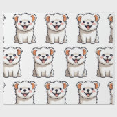 Cute Puppy Wrapping Paper – Seamless Dog Pattern Geschenkpapier (Flach)
