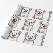 Cute Puppy Wrapping Paper – Seamless Dog Pattern Geschenkpapier (Ungerollt)