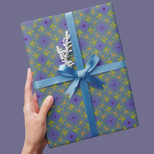 Cute Purple and Green Modern Gift for Mom Geschenkpapier