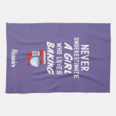 Cute Purple Baking Gift For Kids Little Girl Baker Geschirrtuch (Horizontal)