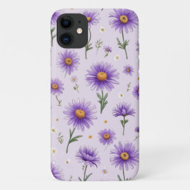 Cute Purple Daisies Floral Aesthetic Phone Case