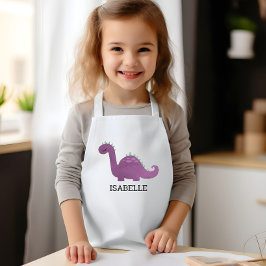 Cute Purple Dinosaur Personalized Kinderschürze