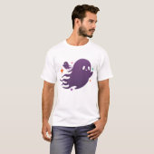 Cute Purple Ghost Duo – Whimsical Halloween Art T-Shirt (Vorne ganz)