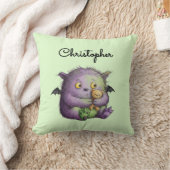 Cute Purple Green Fluffy Monster Buddy Kissen (Decke)