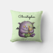 Cute Purple Green Fluffy Monster Buddy Kissen (Vorderseite)