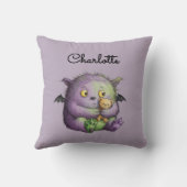 Cute Purple Green Fluffy Monster Buddy Kissen (Rückseite)
