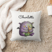 Cute Purple Green Fluffy Monster Buddy Kissen (Decke)