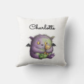 Cute Purple Green Fluffy Monster Buddy Kissen (Rückseite)