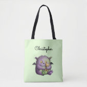 Cute Purple Green Fluffy Monster Buddy Tasche (Vorderseite)
