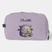 Cute Purple Green Fluffy Monster Buddy Waschbeutel (Vorderseite)