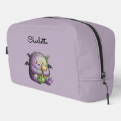 Cute Purple Green Fluffy Monster Buddy Waschbeutel (Rechte Ecke)