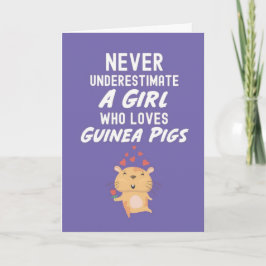 Cute Purple Guinea Pig Cards For Baby Girls Kids Karte
